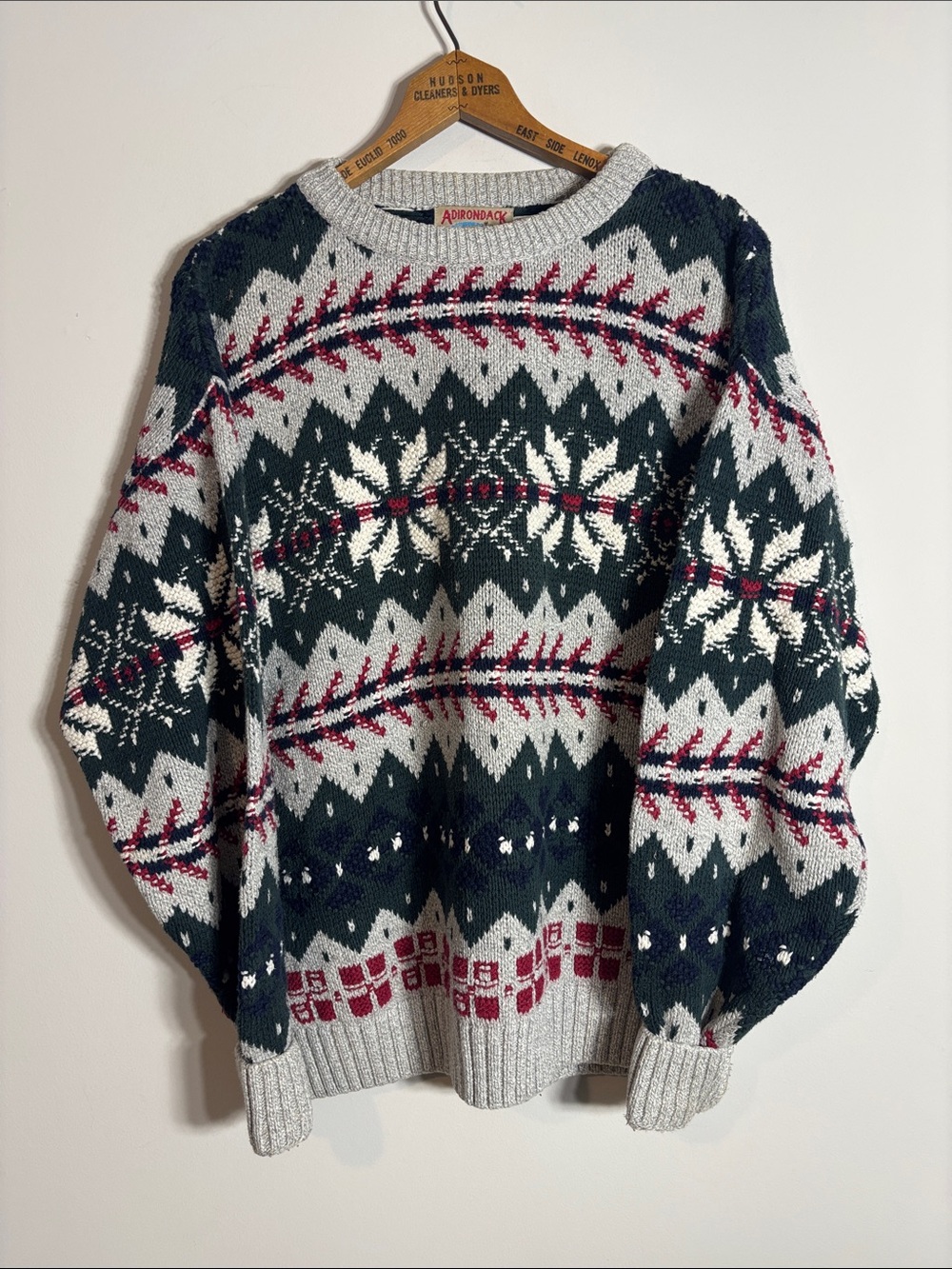 Vintage 90s Adirondack Cotton Knit Sweater USA Large
